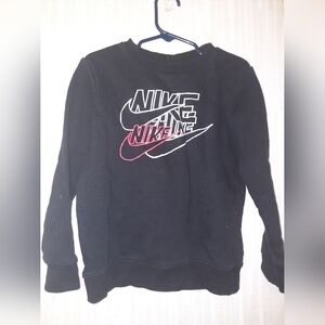 Preloved Nike Black Hoodie with White and Red Logo